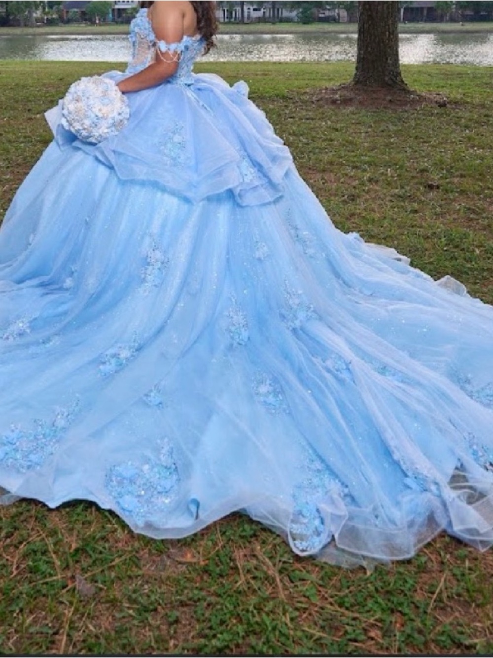 Light Blue Tulle Ball Gown Skirt - Classic Elegant Style